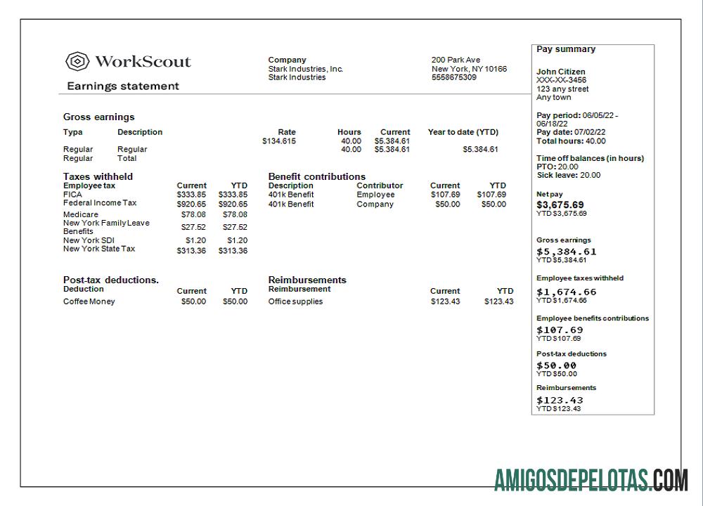 Realista Modelo de declaração de ganhos da empresa de tecnologias de TI dos EUA em formato Word e PDF